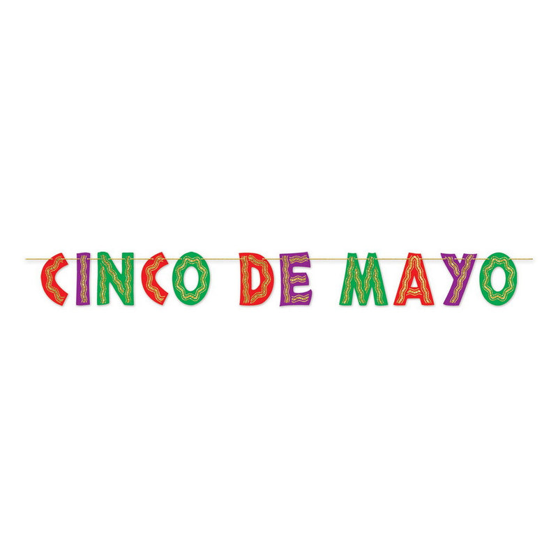 Glittered Cinco De Mayo Streamer – 8¼" x 10' – (1/Pkg) by Beistle for Fiesta and Cinco de Mayo Streamers