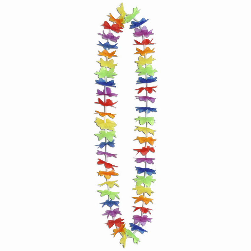 Silk 'N Petals Rainbow Floral Lei – 40" by Beistle for Luau Silk 'N Petal Leis