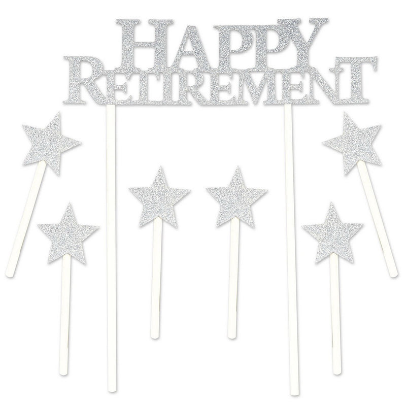 Happy Retirement Cake Topper – 6" x 8¼" – (1/Pkg) by Beistle Cake Toppers