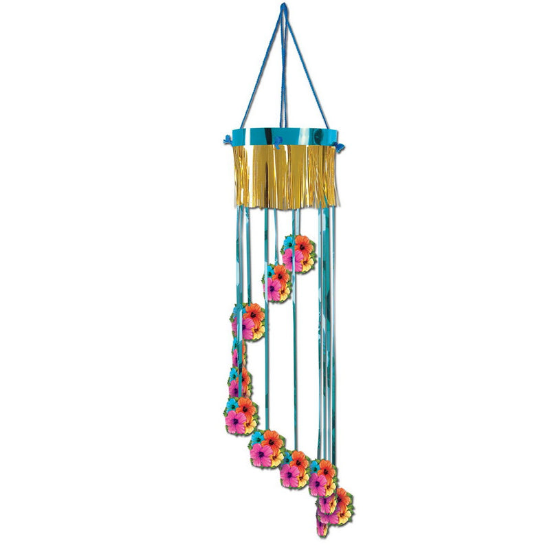 Hibiscus Shimmering Spiral – 3' 4" – (1/Pkg) by Beistle for Luau Metallic