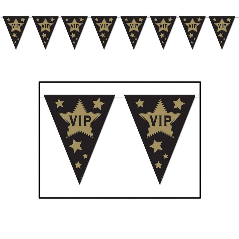 VIP Pennant Banner – 11" x 12' – (1/Pkg) by Beistle for Awards Night Pennant Banners