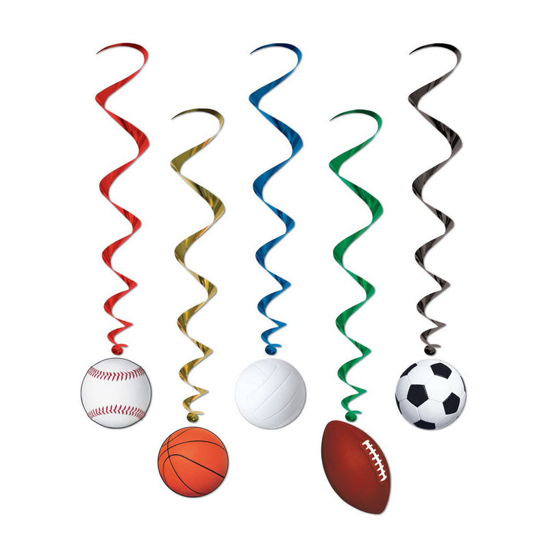 Sports Whirls – 3' 4" – (5/Pkg) by Beistle