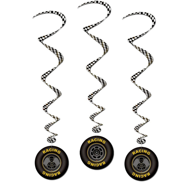 Racing Tire Whirls – 3' 4" – (3/Pkg) by Beistle