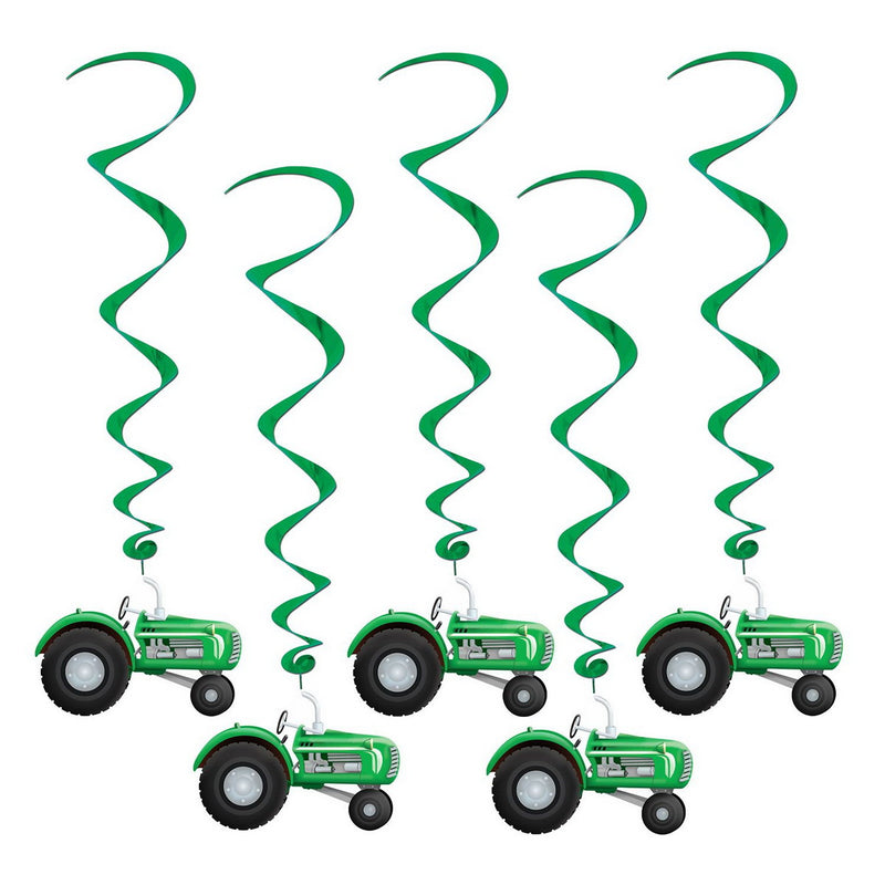 Tractor Whirls – 3' – (5/Pkg) by Beistle for Farm
