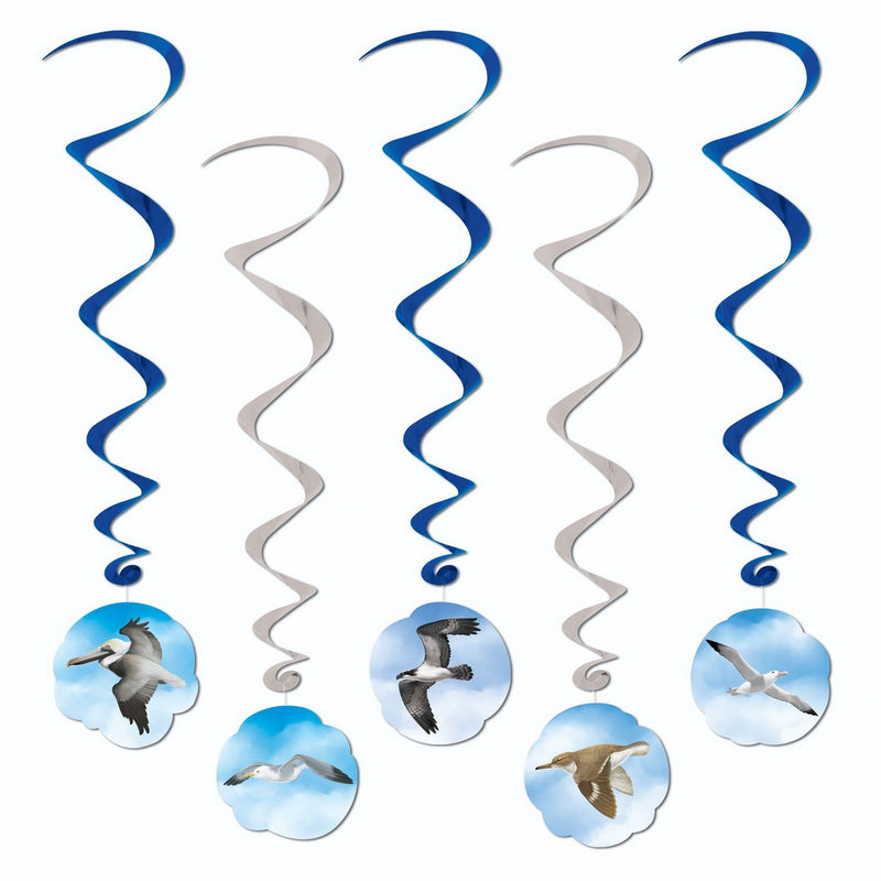 Ocean Bird Whirls – 3' 4" – (5/Pkg) by Beistle for Nautical