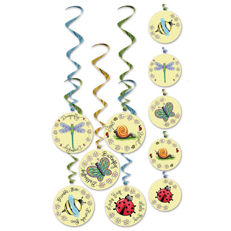 Garden Friend Whirls – 3' 4" – (5/Pkg) by Beistle for Baby Shower