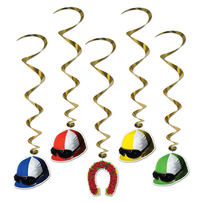 Jockey Helmet Whirls – 3' 1" – (5/Pkg) by Beistle for Derby Day