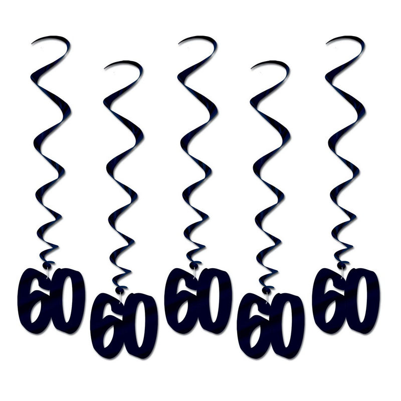 "60" Whirls – 3' – (5/Pkg) by Beistle for Over-The-Hill