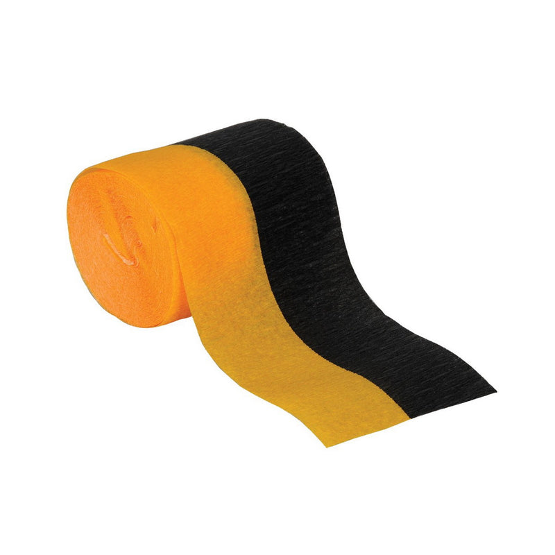 FR Black & Golden-Yellow Crepe Streamer – 2½" x 30' – (1/Pkg) by Beistle for General occasion