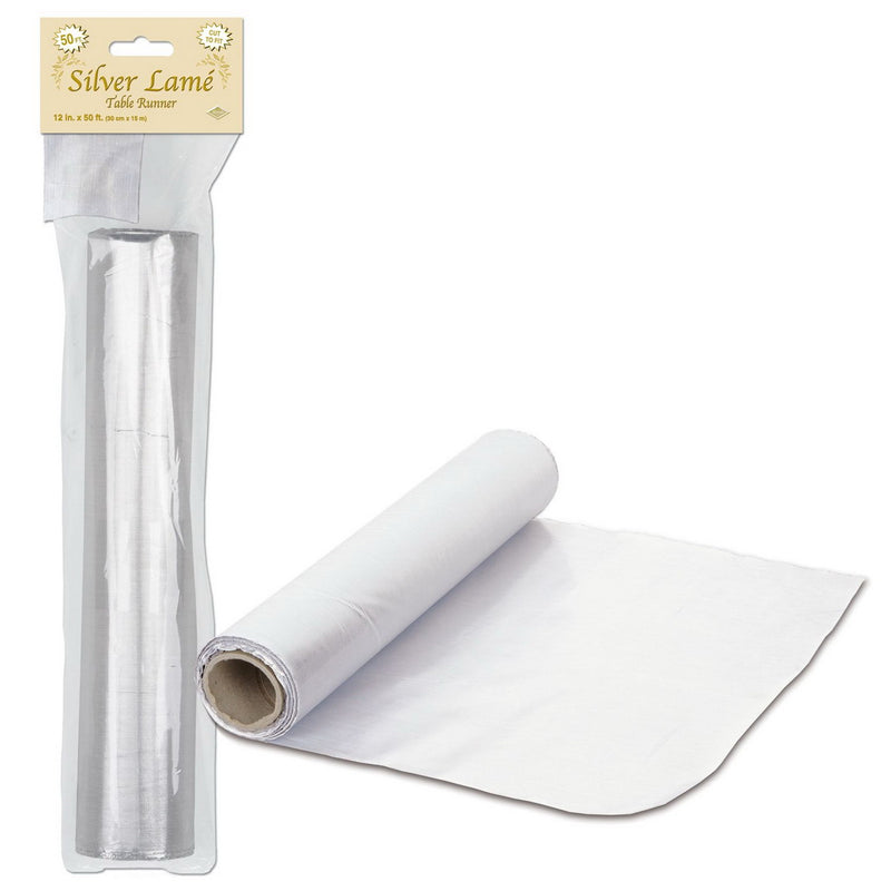Lame Table Runner – 12" x 50' – (1/Pkg) by Beistle for Anniversary Table Runners - Fabric