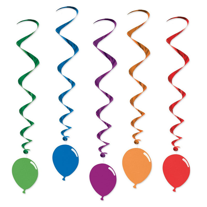 Balloon Whirls – 3' 3" – (5/Pkg) by Beistle for Birthday