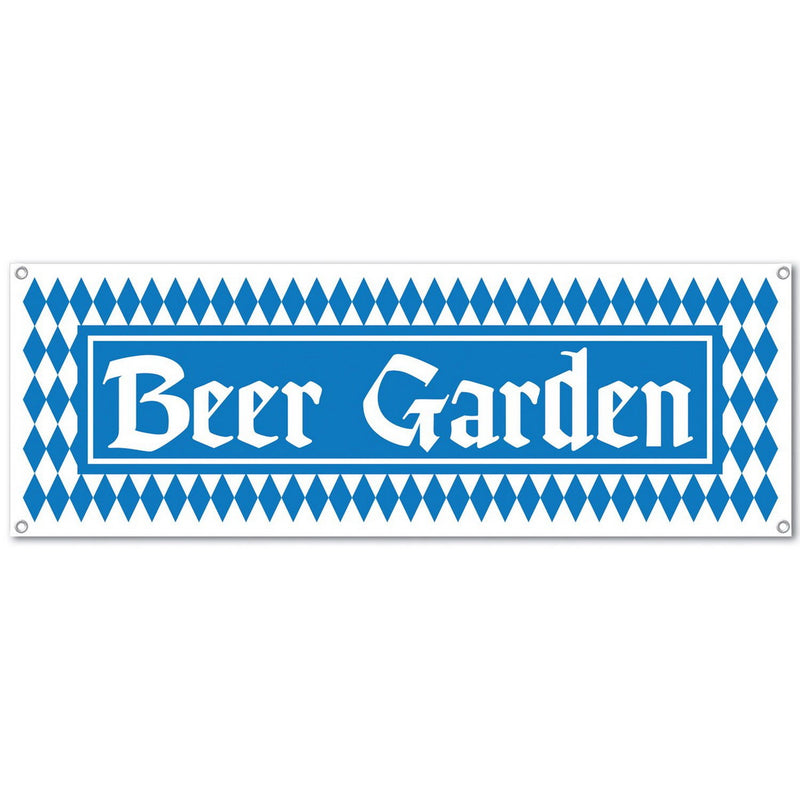 Beer Garden Sign Banner – 5' x 21" – (1/Pkg) by Beistle for Oktoberfest All-Weather