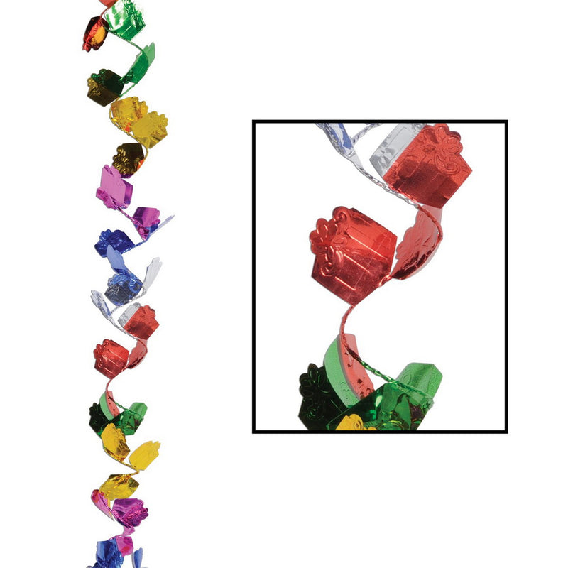 Gleam 'N Flex Gift Box Garland – 25' – (1/Pkg) by Beistle for Birthday Wire Garland