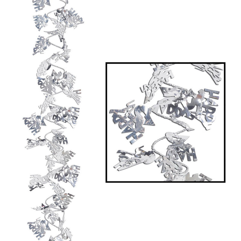 Gleam 'N Flex Happy "25th" Garland – 25' – (1/Pkg) by Beistle for Anniversary Wire Garland