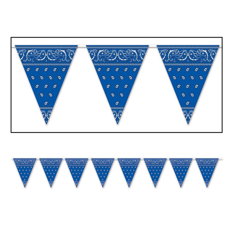 Bandana Pennant Banner – 11" x 12' – (1/Pkg) by Beistle for Western Pennant Banners