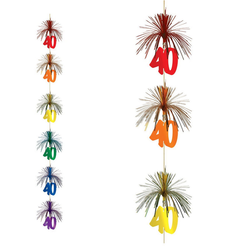 "40" Firework Stringer – 7' – (1/Pkg) by Beistle for Age-specific birthday Stringers