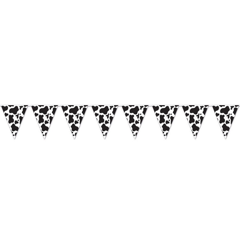 Cow Print Pennant Banner – 11" x 12' – (1/Pkg) by Beistle for Farm Pennant Banners