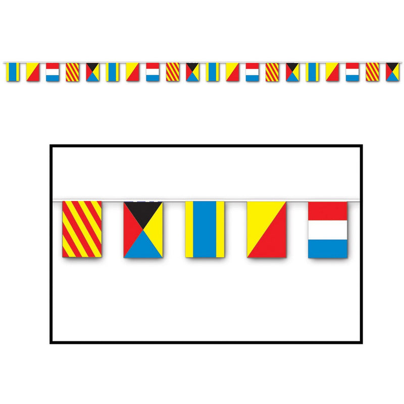 Nautical Flag Pennant Banner – 12" x 23' – (1/Pkg) by Beistle Pennant Banners