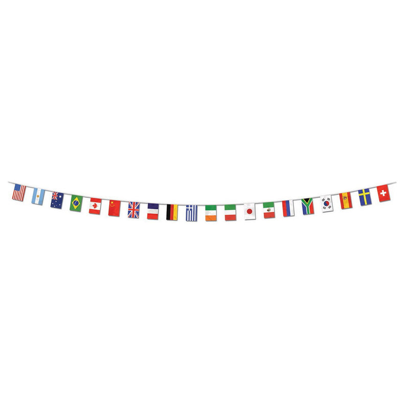 International Flag Pennant Banner – 12" x 23' – (1/Pkg) by Beistle Pennant Banners