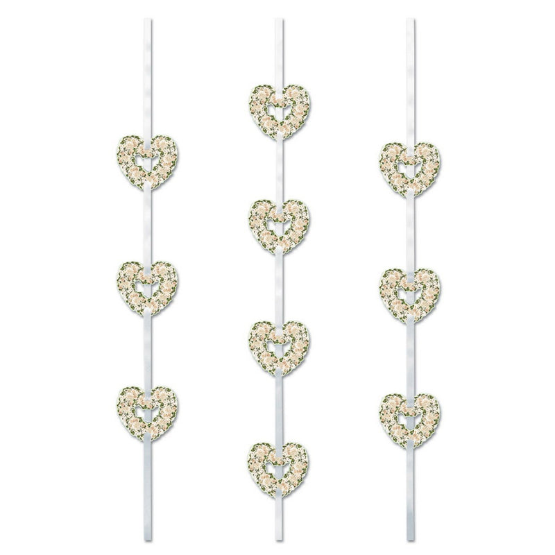 Heart Ribbon Stringers – 4' – (3/Pkg) by Beistle for Wedding