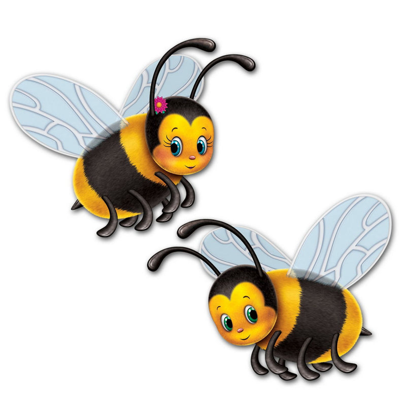 Bumblebee Cutouts – 17" – (2/Pkg) by Beistle for Spring and Summer Printed