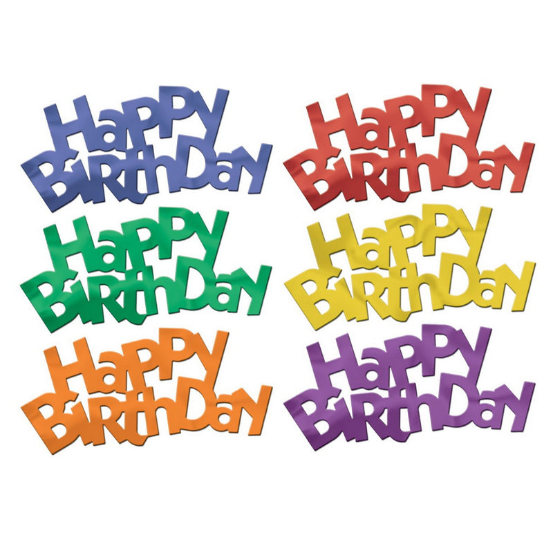 Jumbo Happy Birthday Fanci-Fetti – 2¼" x 5" – (6/Pkg) by Beistle