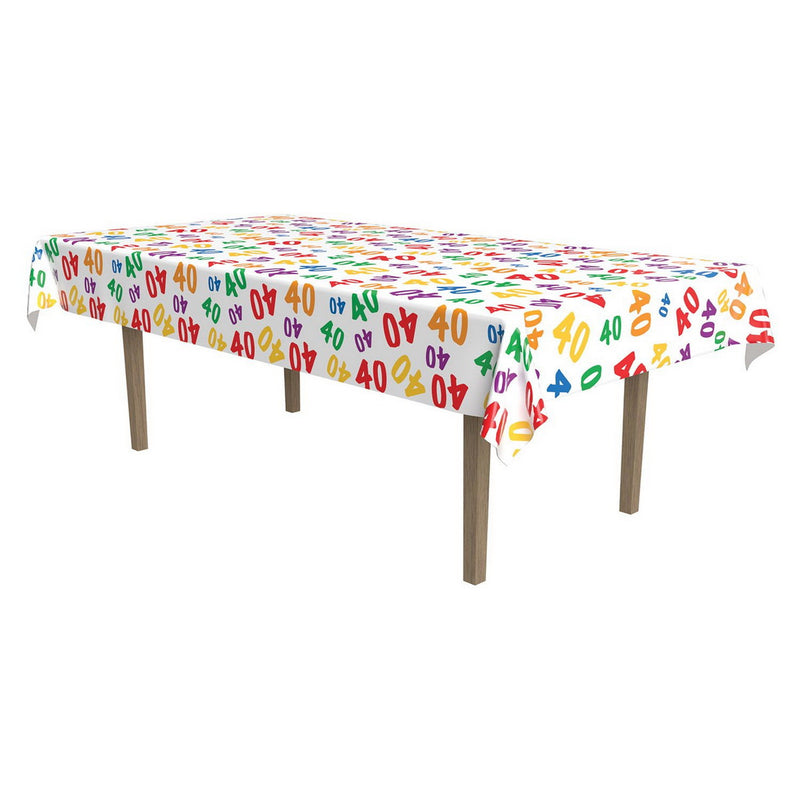 "40" Tablecover – 54" x 108" – (1/Pkg) by Beistle for Age-specific birthday Table Covers - Patterned