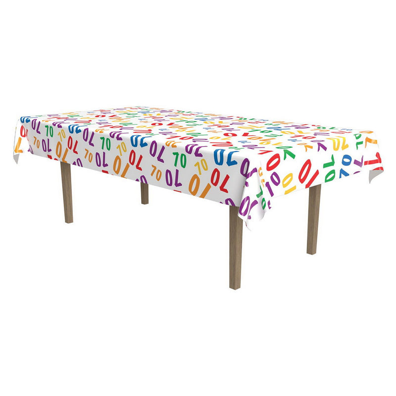"70" Tablecover – 54" x 108" – (1/Pkg) by Beistle for Age-specific birthday Table Covers - Patterned