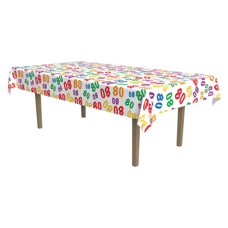 "80" Tablecover – 54" x 108" – (1/Pkg) by Beistle for Age-specific birthday Table Covers - Patterned