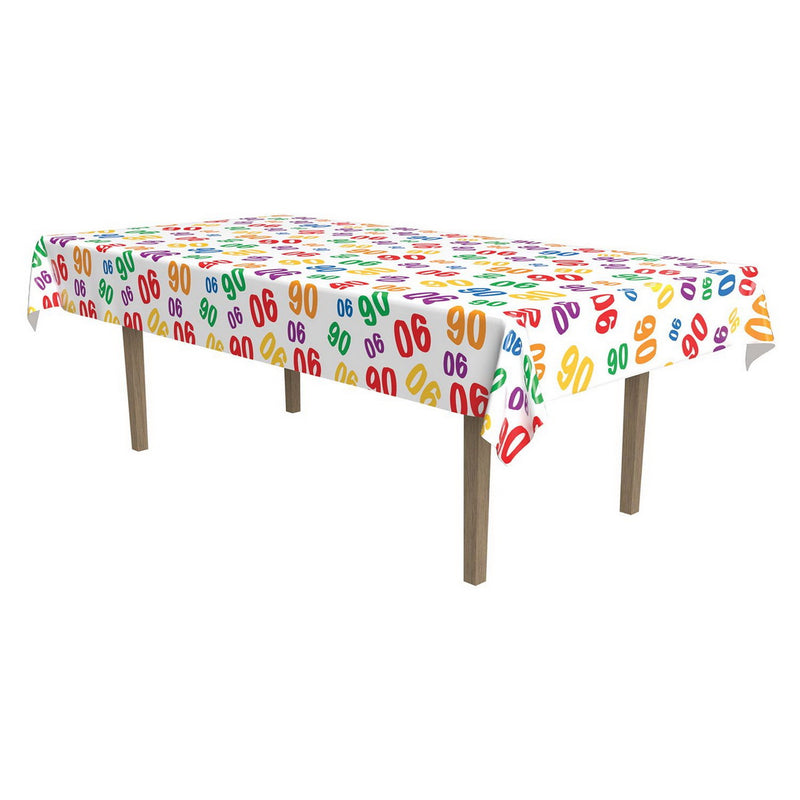 "90" Tablecover – 54" x 108" – (1/Pkg) by Beistle for Age-specific birthday Table Covers - Patterned