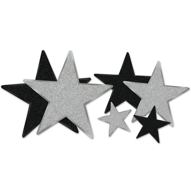 Glittered Foil Star Cutouts – Asstd – (6/Pkg) by Beistle for Awards Night