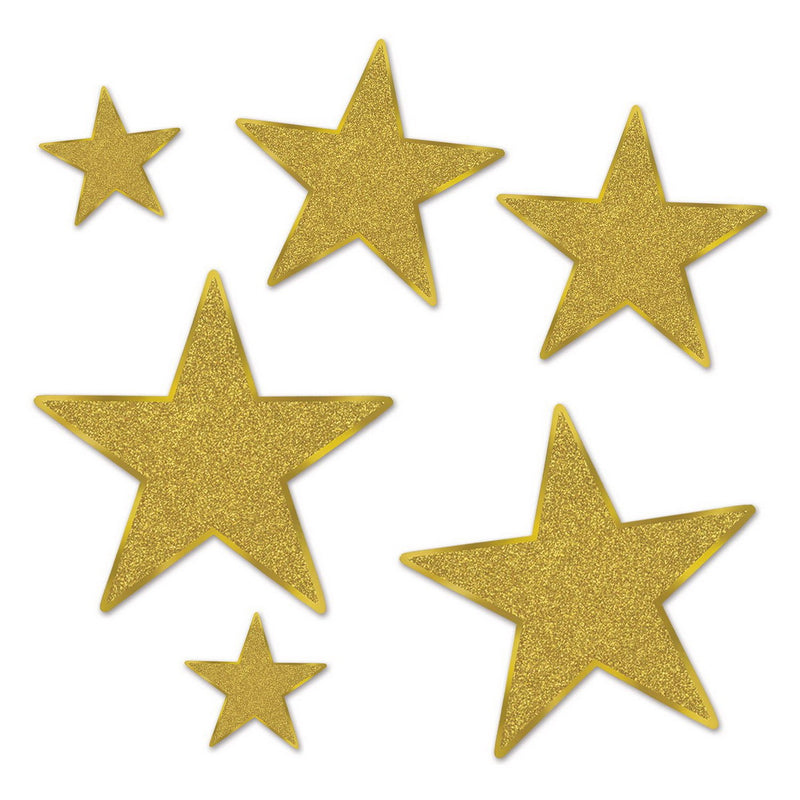 Glittered Foil Star Cutouts – Asstd – (6/Pkg) by Beistle for Awards Night
