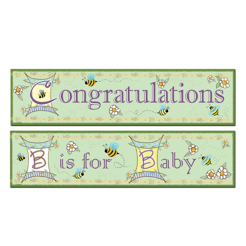 B Is For Baby Banners – 15" x 5' – (2/Pkg) by Beistle for Baby Shower All-Weather