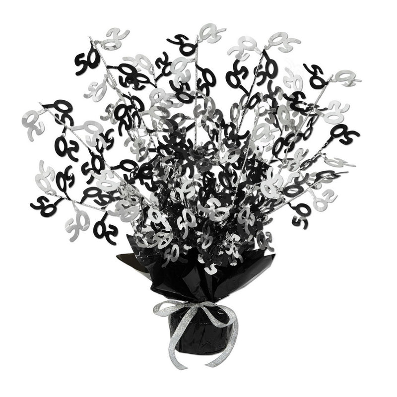 "50" Gleam 'N Burst Centerpiece – 15" – (1/Pkg) by Beistle for Over-The-Hill