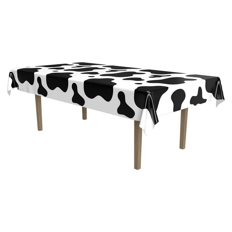 Cow Print Tablecover – 54" x 108" – (1/Pkg) by Beistle for Farm Table Covers - Patterned