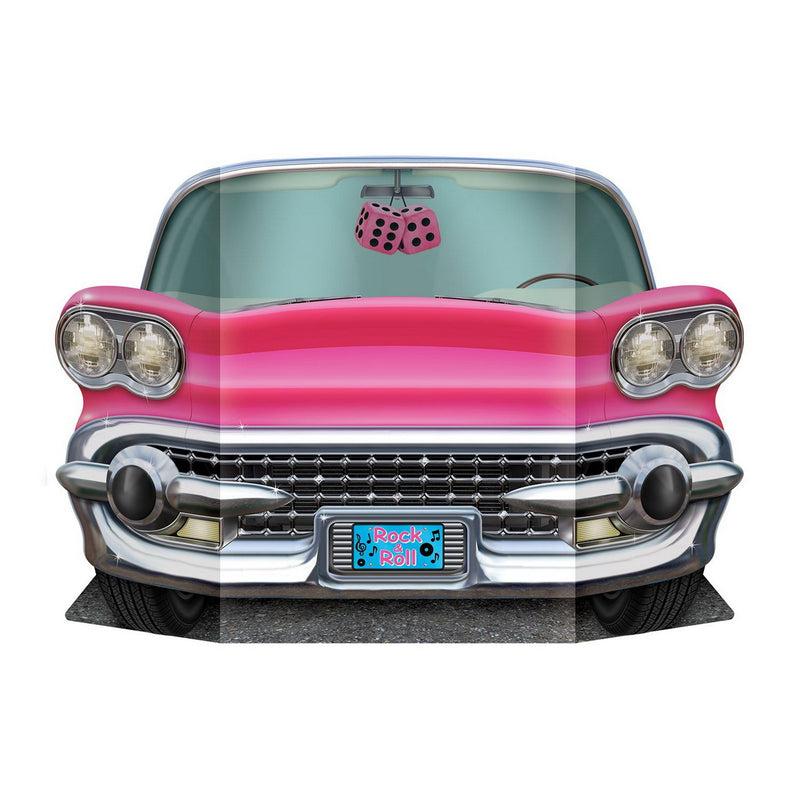 Pink Convertible Photo Prop – 3' ½" x 25" – (1/Pkg) by Beistle for 50's and Rock & Roll Photo Props