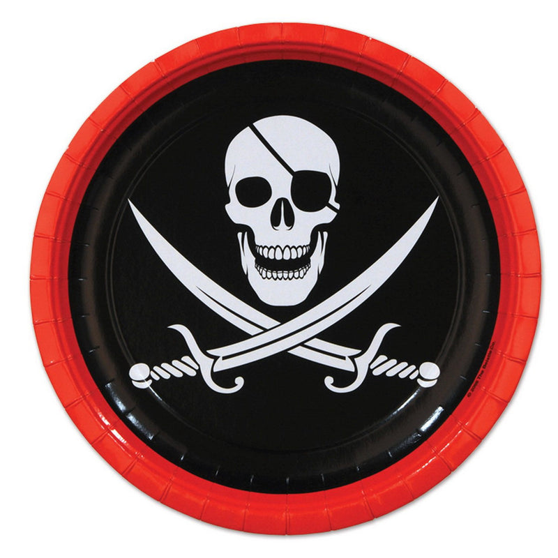 Pirate Plates – 9" – (8/Pkg) by Beistle Plates-Dinner