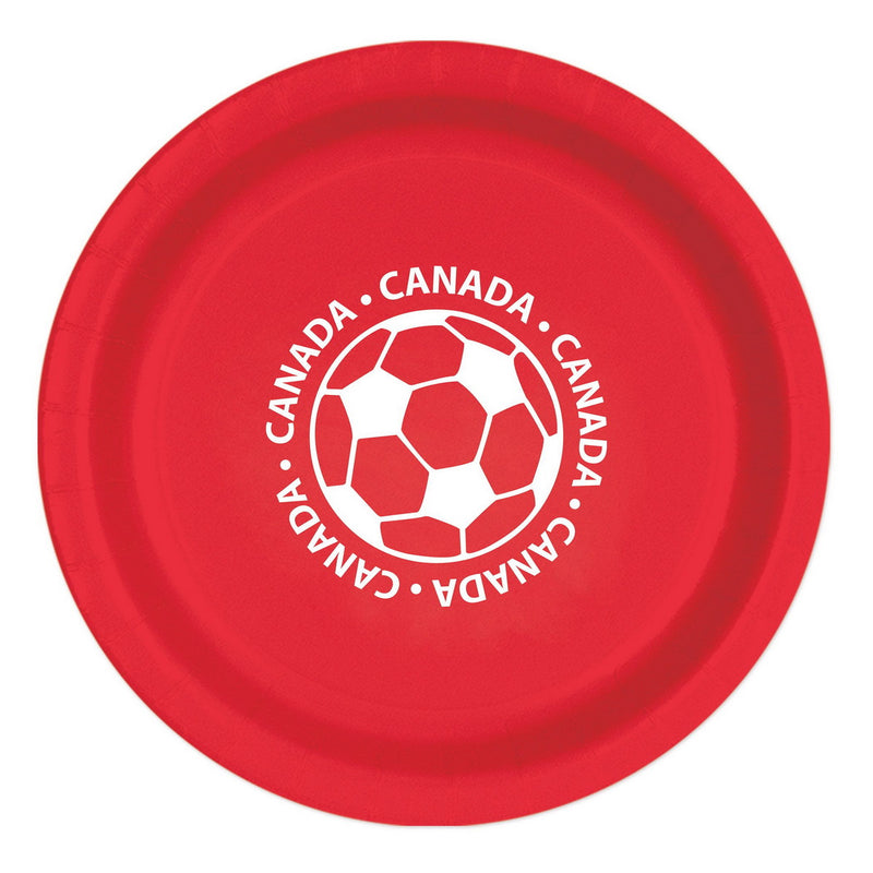 Plates - Canada – 9" – (8/Pkg) by Beistle for Soccer Plates-Dinner
