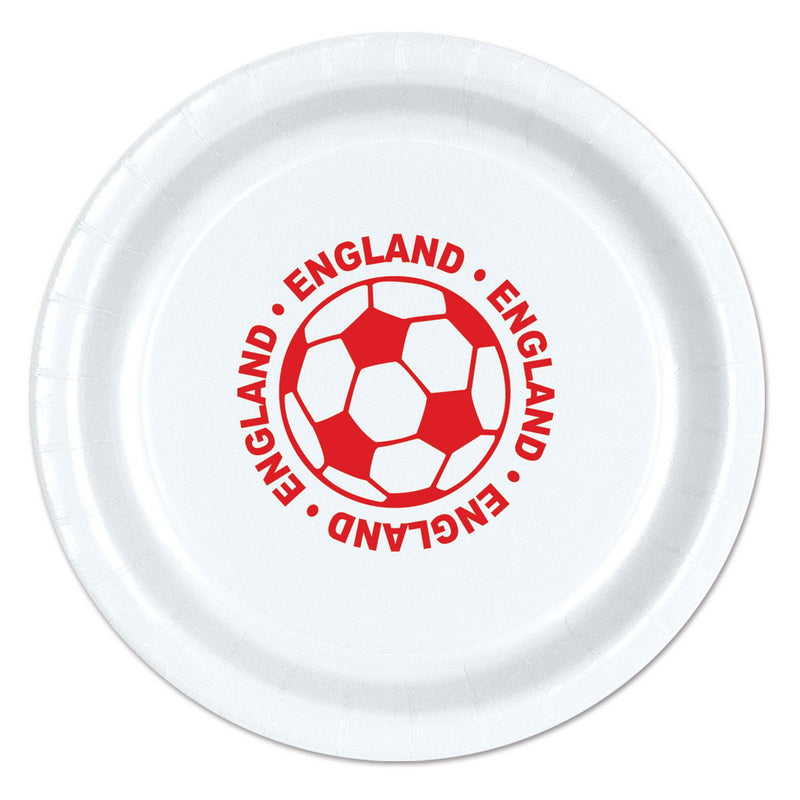 Plates - England – 9" – (8/Pkg) by Beistle for Soccer Plates-Dinner