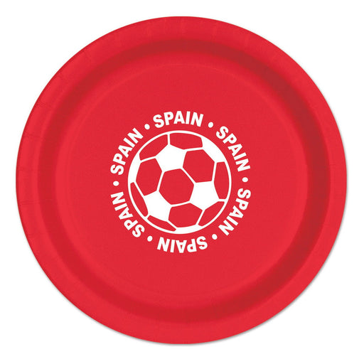 Plates - Spain – 9" – (8/Pkg) by Beistle for Soccer Plates-Dinner