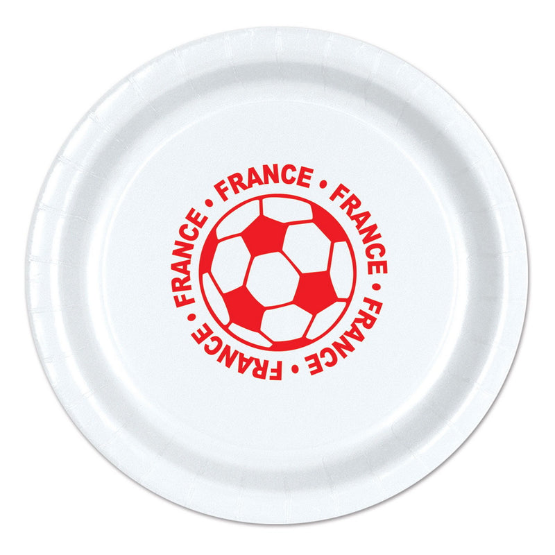 Plates - France – 9" – (8/Pkg) by Beistle for Soccer Plates-Dinner