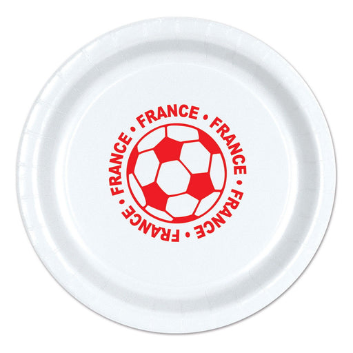 Plates - France – 9" – (8/Pkg) by Beistle for Soccer Plates-Dinner