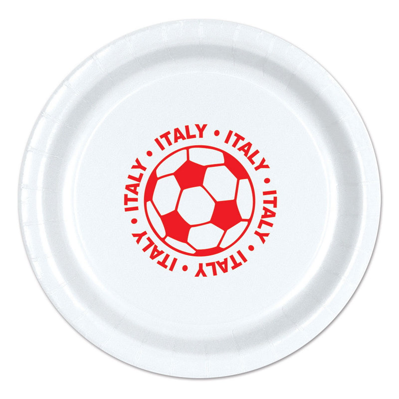 Plates - Italy – 9" – (8/Pkg) by Beistle for Soccer Plates-Dinner
