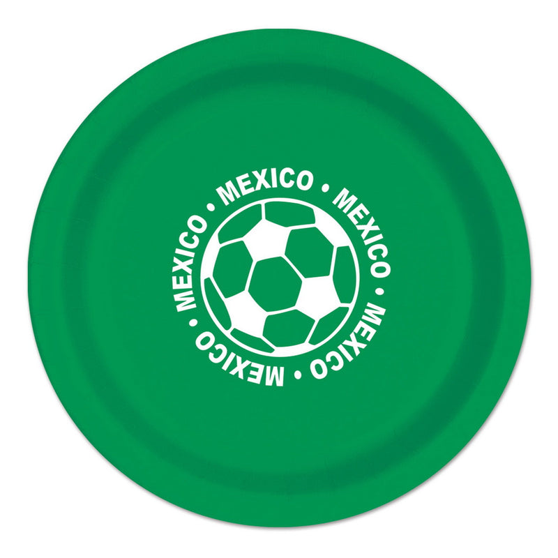 Plates - Mexico – 9" – (8/Pkg) by Beistle for Soccer Plates-Dinner