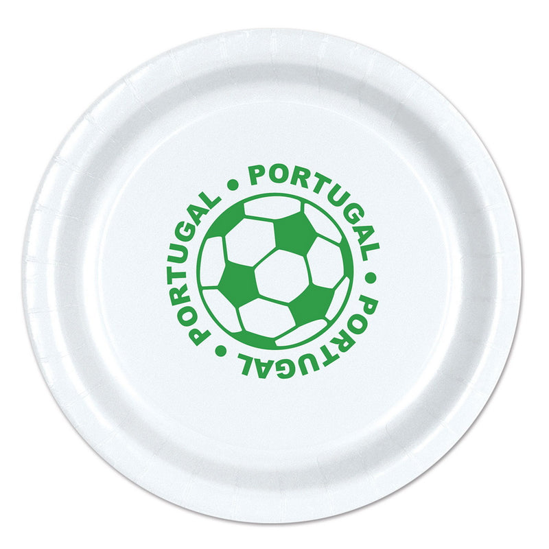 Plates - Portugal – 9" – (8/Pkg) by Beistle for Soccer Plates-Dinner