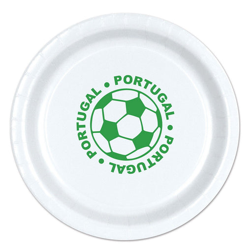 Plates - Portugal – 9" – (8/Pkg) by Beistle for Soccer Plates-Dinner