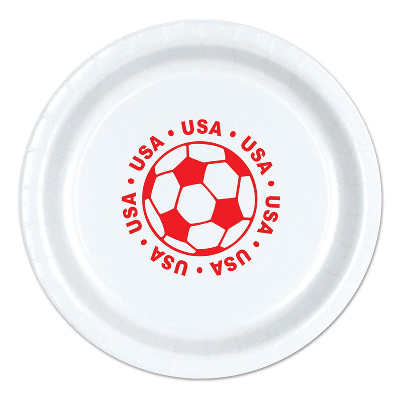 Plates - United States – 9" – (8/Pkg) by Beistle for Soccer Plates-Dinner