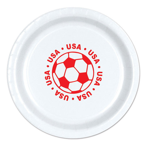 Plates - United States – 9" – (8/Pkg) by Beistle for Soccer Plates-Dinner