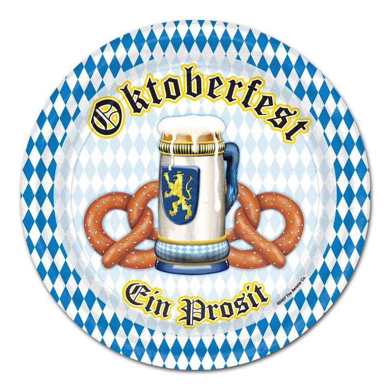 Oktoberfest Plates – 9" – (8/Pkg) by Beistle Plates-Dinner
