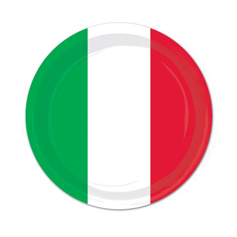 Red, White & Green Plates – 9" – (8/Pkg) by Beistle for Fiesta and Cinco de Mayo Plates-Dinner